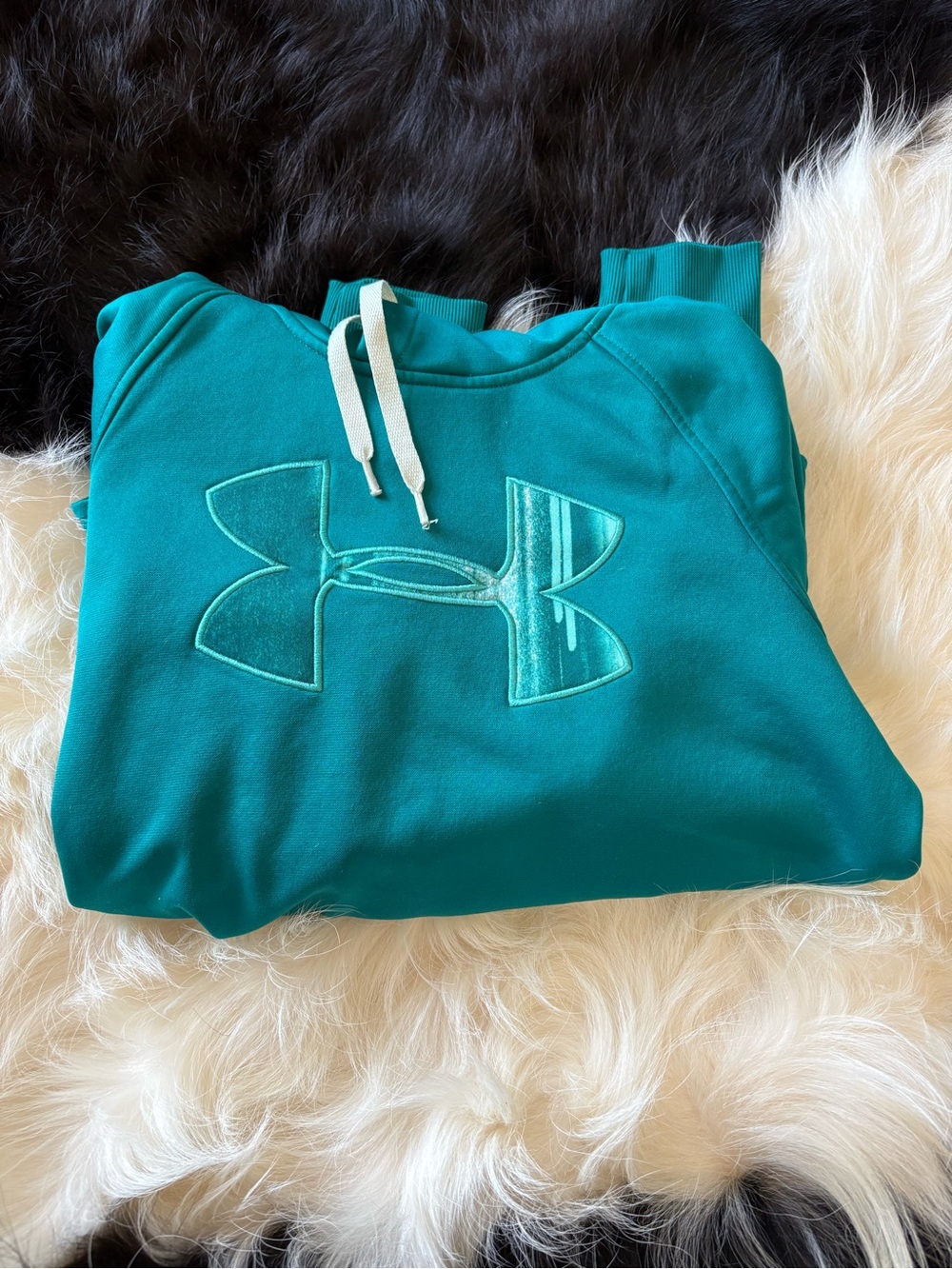 Under Armour Teal Green Logo Pullover Hoodie